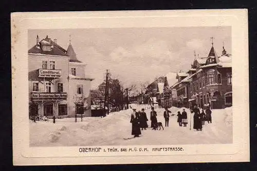 100815 Ansichtskarte Oberhof Thüringen Winterbild Conditorei Hauptstr. Hotel  Schweizerhaus
