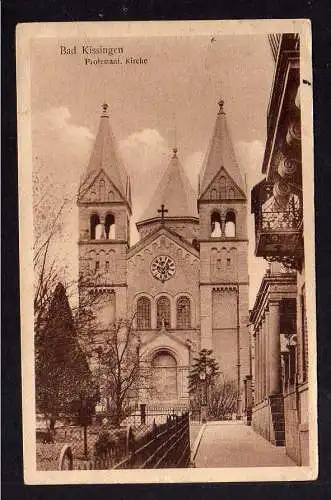 100285 Ansichtskarte Bad Kissingen Protestantische Kirche 1928