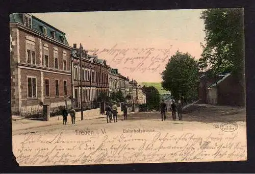 100536 AK Treuen i. V. Bahnhofstrasse 1906