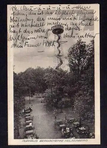 100078 Ansichtskarte Kurhaus Bergschenke Hülsenberg Crefeld Krefeld 1926 Aussichtssturm