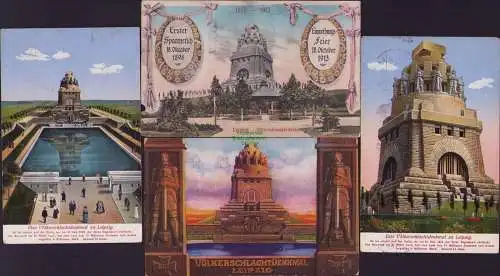 160312 4 AK Das Völkerschlachtdenkmal zu Leipzig 1913 Weihe