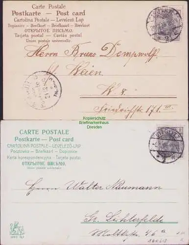 160618 2 AK Berlin Steglitz 1903 Dackel 1908 Geburtstag Mädchen