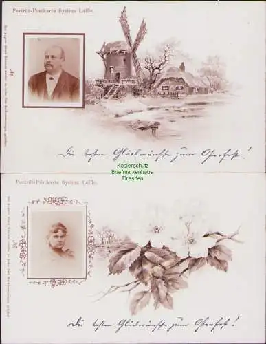 160663 2 AK Altwasser Stary Zdroj 1900 Postkarte System Laifle Litho Windmühle