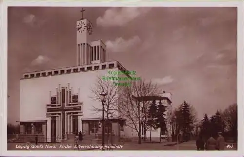 160668 AK Leipzig Gohlis Nord. Kirche d. Versöhnungsgemeinde 1932