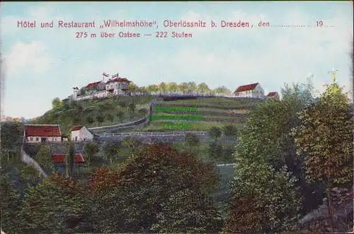 160652 Ansichtskarte Hotel und Restaurant Wilhelmshöhe Oberlössnitz b. Dresden 1907
