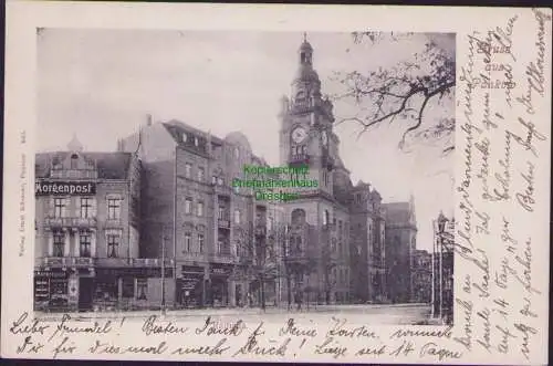 160699 Ansichtskarte Berlin Pankow Rathaus 1905 Morgenpost Reklame