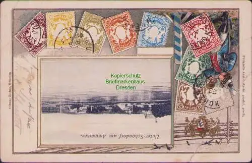 160728 AK Philatelie Ansichtskarte BAYERN Unter-Schondorf am Ammersee 1910