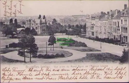 160727 AK Bruxelles-Ixelles Vue prise du Rond Point de l'Avenue Louise 1904