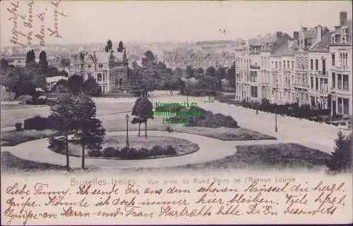 160727 Ansichtskarte Bruxelles-Ixelles Vue prise du Rond Point de l'Avenue Louise 1904