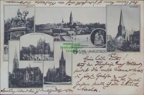 160793 Ansichtskarte  M. Gladbach 1898 Kaiser Denkmal Haupt-Pfarrkirche S. Josephs-Kirche