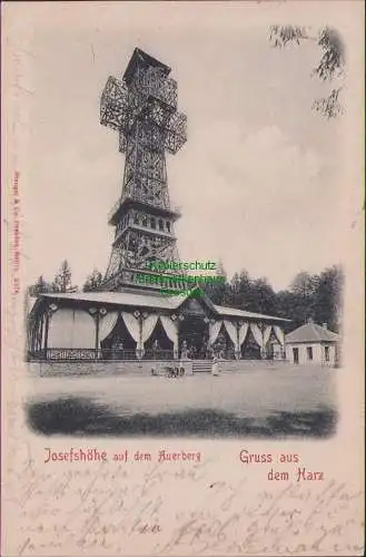 160759 AK Gruss aus dem Harz Josefshöhe auf dem Auerberg 1901 Gasthaus Stengel