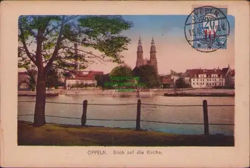160786 AK Oppeln Blick auf die Kirche 1920