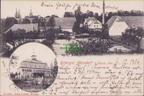 160665 AK Rittergut Merzdorf b. Riesa 1906 Verlag N. 1012. Brück & Sohn, Meissen