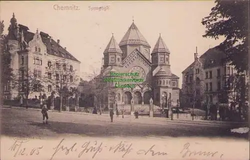 160602 AK Chemnitz Synagoge 1905 mit Luisen Haus
