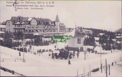 160765 AK Hahnenklee im Oberharz 1914 Hotel Hanenhkleeer Hof Knüppel