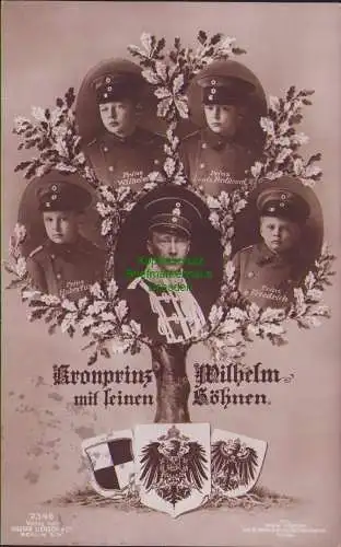 160332 AK Kronprinz Wilhelm mit seinen Söhnen Berlin 1915