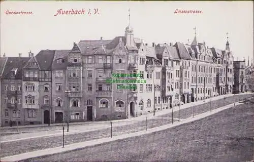 160347 AK Auerbach i. V. um 1910 Carolastrasse Luisenstrasse
