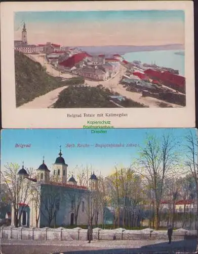 160331 2 AK Belgrad Serbien Totale Kalimegdan Serb. Kirche Bogojavljenska crkva