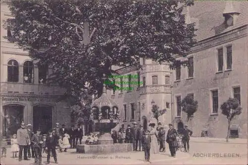 160373 AK ASCHERSLEBEN 1906 Bennewitz Buch Kunst & Musikalenhandlung Brunnen