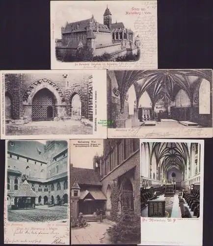 160447 6 Ansichtskarte Marienburg i. Westpr. 1900 Die Marienburg Südostecke vom Hochschloss
