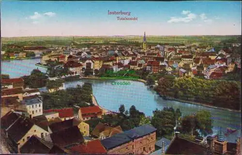 160505 Ansichtskarte Insterburg Opr. 1916 Totalansicht Feldpost
