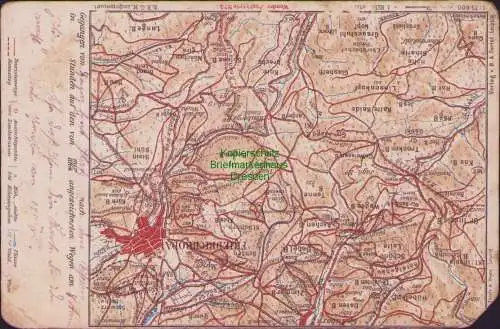 160506 AK Landkarten Karte Friedrichroda Thür. 1898