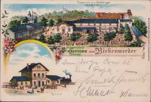 160547 AK Birkenwerder Restaurant zum Boddensee Besitzer Ebel 1902 Bahnhof