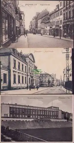 160345 3 AK MEERANE i. S. Augustusstraße 1913 Poststr. Turngemeinde-Gaststätten