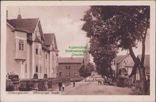 160356 Ansichtskarte Hildburghausen Schleusinger Straße 1914