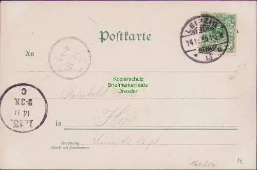 160320 AK Litho Leipzig 1899 Sänger Gruss Verlag: Bruno Bürger & Ottillie Lith.