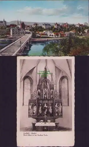 160399 2 AK Saalfeld Saale Eingang in die Stadt um 1920 Thüna-Altar in d Grabaer