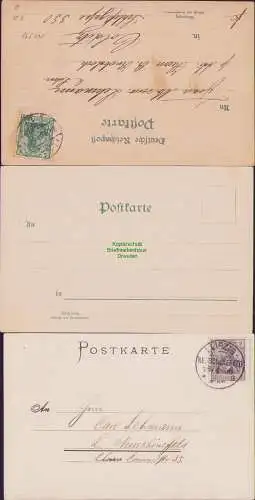 160398 3 AK Leipzig Litho um 1900 Das alte Rathaus NEUBAU Augustusplatz m. Mende
