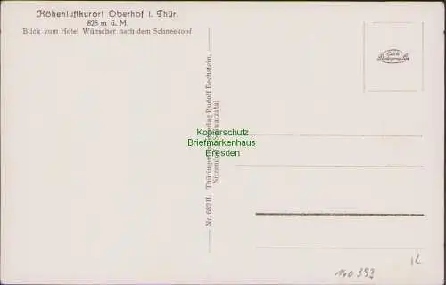 160393 AK Oberhof Thür. Wald 825 m ü. M. Blick n. d. Schneekopf um 1930