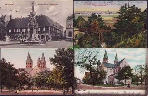 160374 4 Ansichtskarte Halberstadt 1914 neue Brücke am Bismarckturm Kriegerdenkmal mit