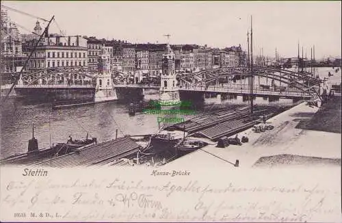 160463 AK Stettin 1904 Hansa-Brücke