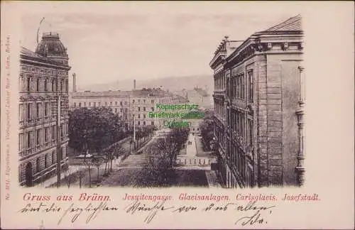 160423 AK Brünn Jesuitengasse Glacisanlagen Josefstadt 1899