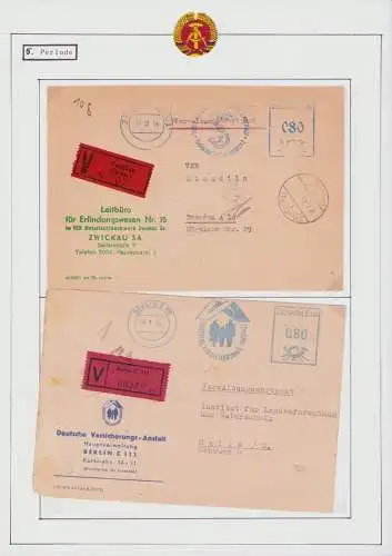 B15971 DDR ZKD Briefvorderseite Verwaltungswertpost Wert-Zettel 1954 Freistempel