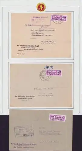 B16044 DDR ZKD 3x Brief B 15 1515 Reichenbach 1518 Schwarzenberg