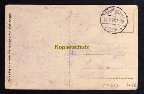 120497 AK Riegelsberg Guichenbach Kirche Post Gasthaus Kaiser Friedrich 1920