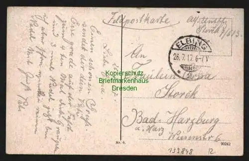 139848 AK Elbing Elblag Westpreußen Elbingfluß Feldpost 1917