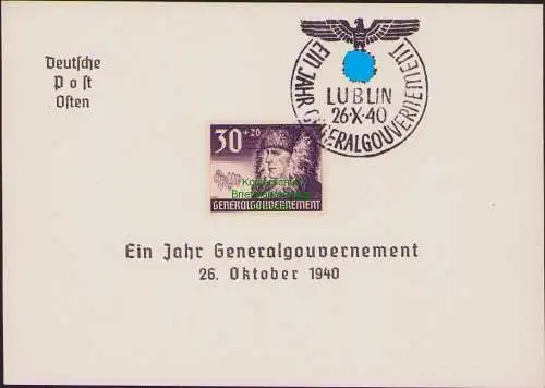 B17189 Ein Jahr Generalgouvernement 1940 Gedenkblatt Lublin