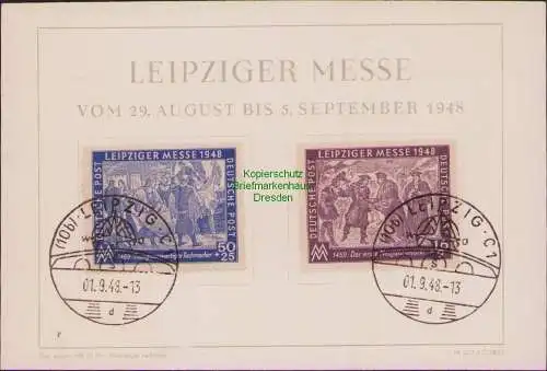 B17118 SBZ Gedenkblatt 198 199 Leipziger Messe Herbstmesse 1948