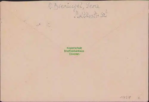 B17318 Brief SBZ Thüringen Ortsbrief an Polizeidirektor Gera 1945