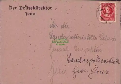 B17299 Brief SBZ Thüringen Polizeidirektor Jena an Landespolizeistelle Gera 1946