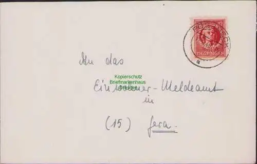 B17278 Brief SBZ Thüringen Pößneck an Einwohnermeldeamt Gera 1945