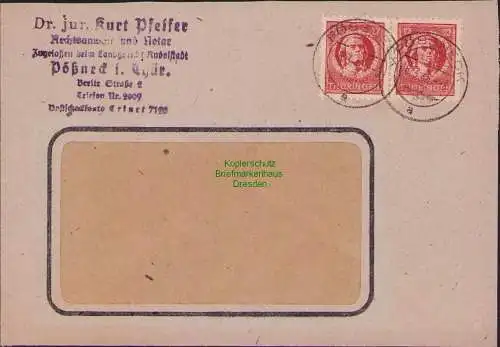B17277 Brief SBZ Thüringen Pößneck Fensterumschlag aus der Korrespondenz an