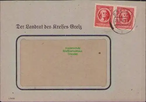 B17272 Brief SBZ Thüringen Greiz Fensterumschlag aus der Korrespondenz an das