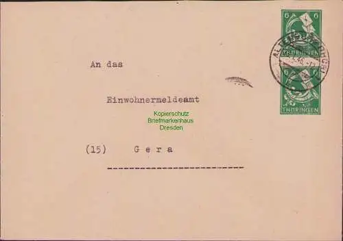 B17271 Brief SBZ Thüringen Altenburg an Einwohnermeldeamt Gera 1946