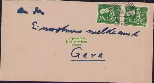 B17270 Brief SBZ Thüringen Kahla an Einwohnermeldeamt Gera 1945