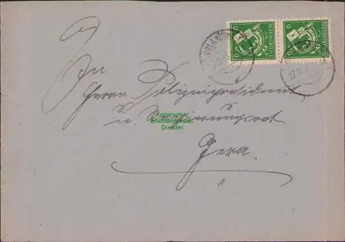 B17267 Brief SBZ Thüringen Orlamünde an Polizeipräsident Gera 1945